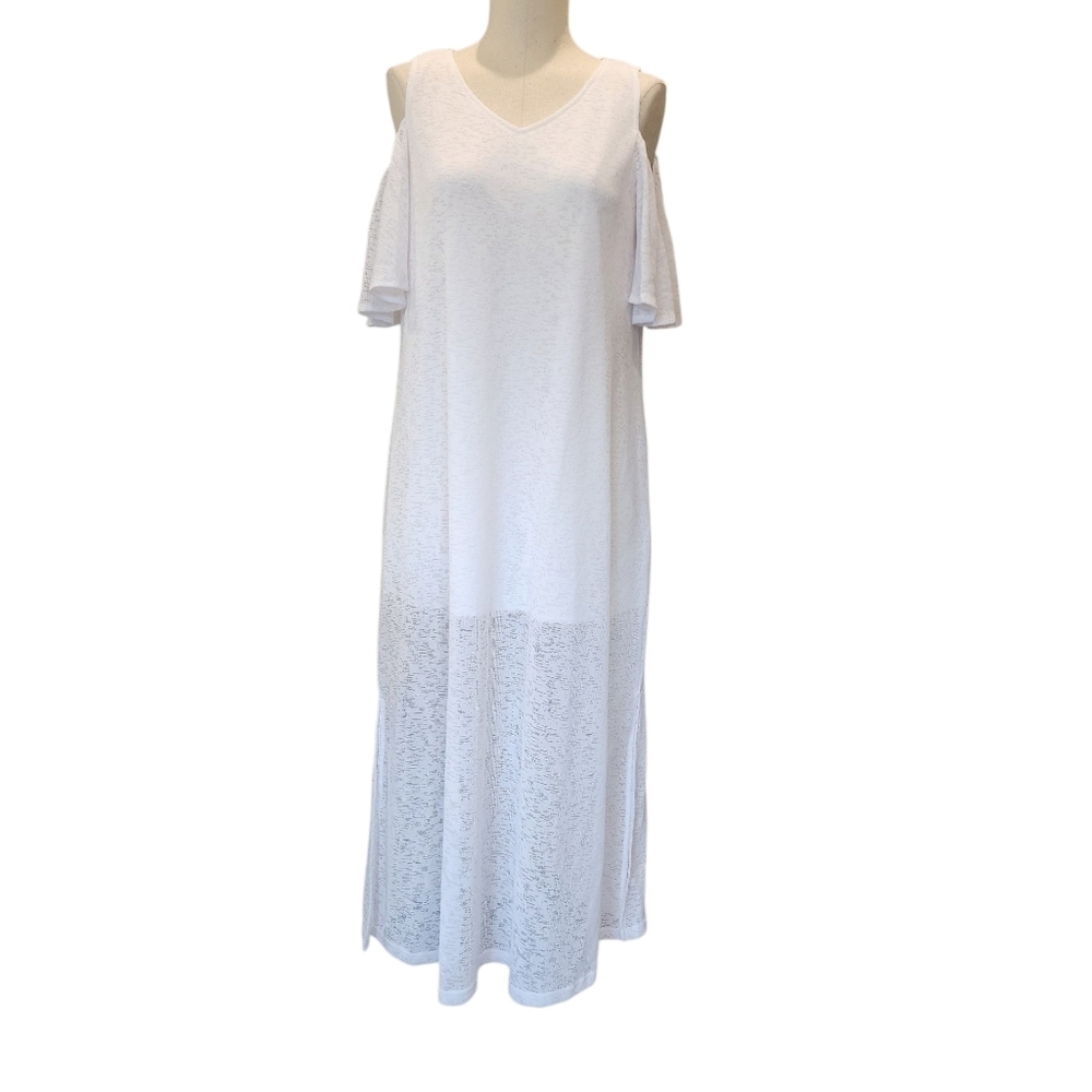 NWT'S PAISLEY VINE White Cold Shoulder Maxi Dress